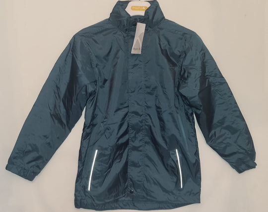 Regatta Kids Atlantis Hooded Green Coat Fleece Lined Water Repellent