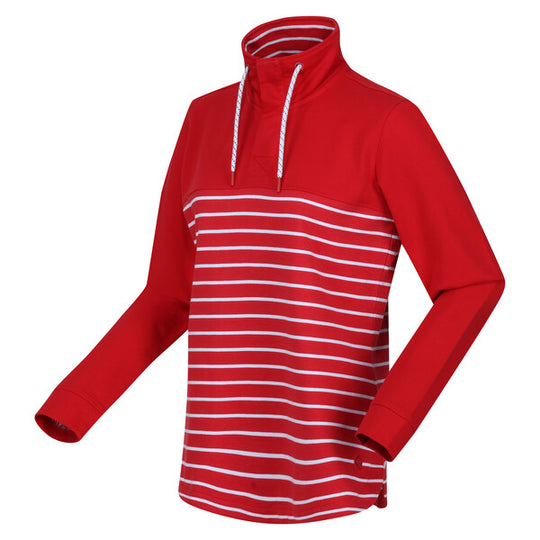 Regatta Women's Bayla Button Neck Sweatshirt | Miami Red White Stripe