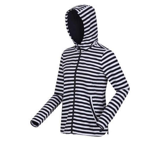 Regatta Bayla Full Zip Hoodie | Navy White Stripe