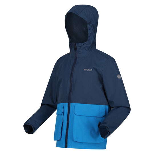 Regatta Kids' Hywell Waterproof Jacket | Blue Wing Indigo