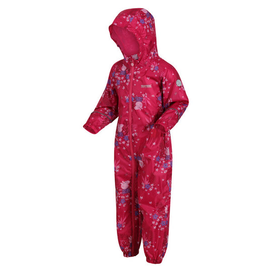 Girl's Peppa Pig Pobble Waterproof Puddle Suit | True Red