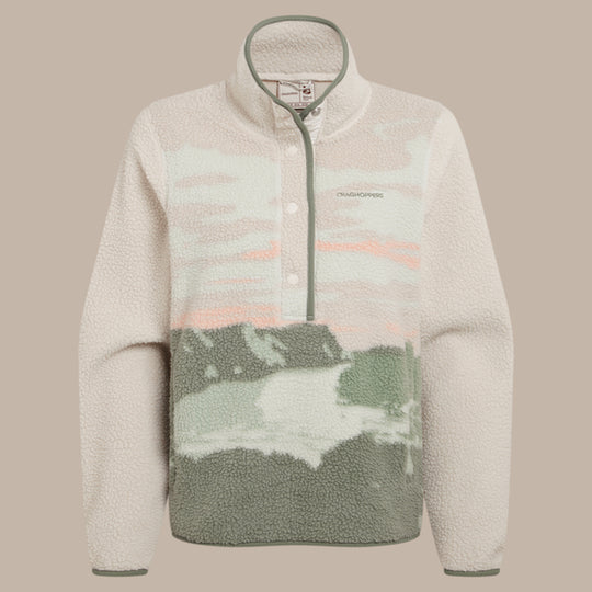Craghoppers Women's National Trust Rosemary II Overhead Fleece | Oyster Print