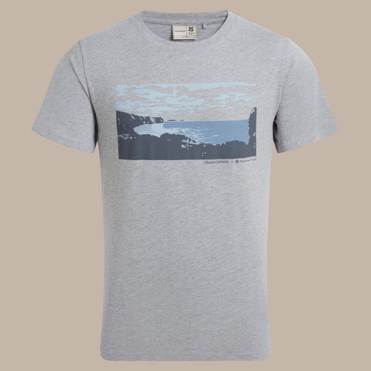 Craghoppers Men's National Trust Sabden  T-Shirt | Soft Grey Marl