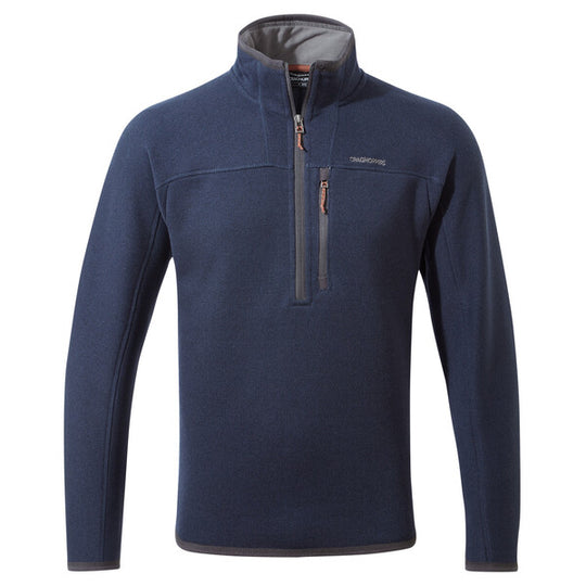 Craghoppers Men's Torney Half Zip Fleece | Blue Navy Marl / Quartz Grey