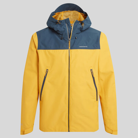 Craghoppers Men's Vanth Waterproof Jacket| Warbler Yellow/ Blue Stone