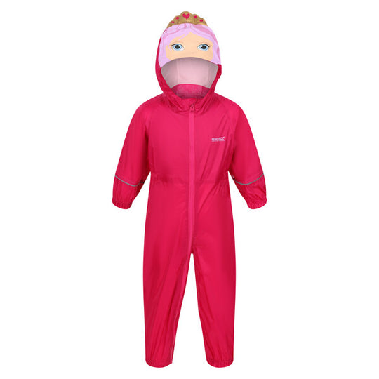 Regatta Girl's Charco Breathable Waterproof Puddle Suit | Pink Fusion Princess