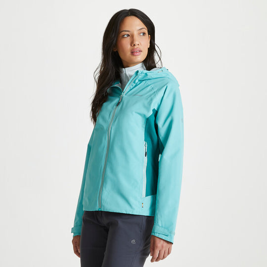 Craghoppers Women's Atlas Waterproof Shell Jacket Sea Breeze/ Verde RRP £85 CWW1158