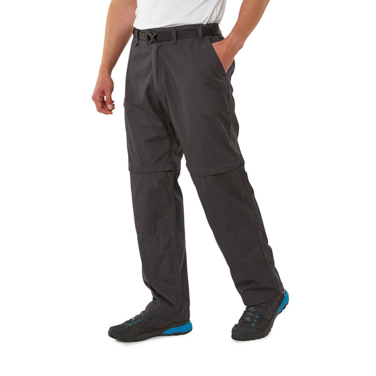 Craghoppers Men's Kiwi Convertible Zip Off Trousers Black Pepper CMJ107