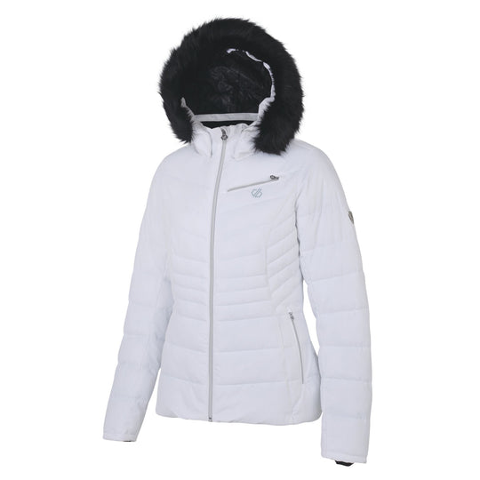 Dare 2B Women's Glamorize Faux Fur Trim Luxury Ski Jacket White RRP £200