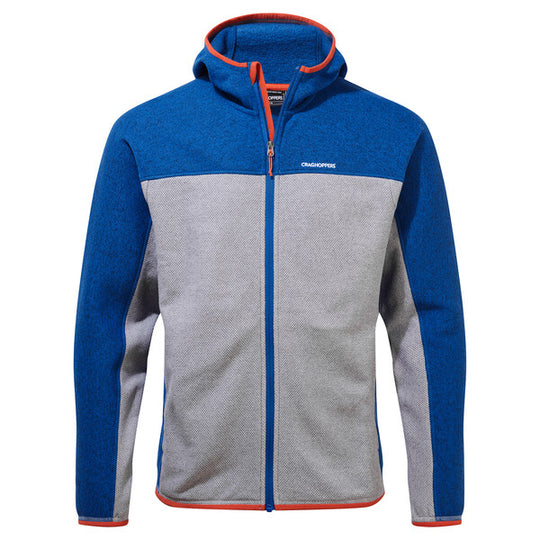 Craghoppers Men's Gregor Full Zip Hoodie Avalanche Blue/ Cloud Grey Marl CMA1316