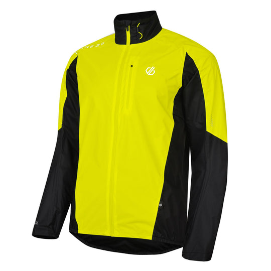 Men's Mediant Waterproof Running/Cycling Jacket Fluro Yellow Black