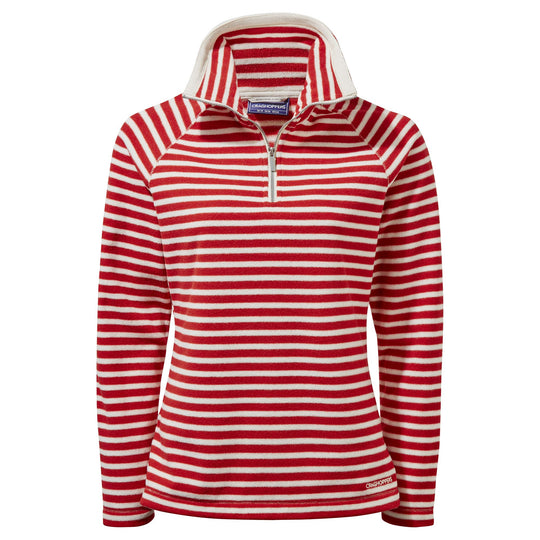 Craghoppers Women's Natalia Half-Zip Fleece Pompeian Red Stripe