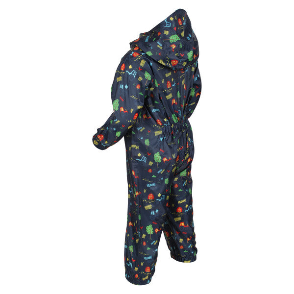 Regatta Kid's Waterproof Puddle Suit Tractor Blue RKW263 – Wear It