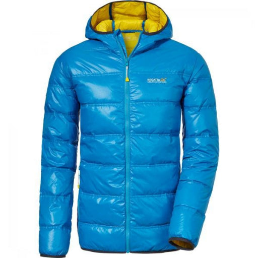 REGATTA MENS SUMMITSPHERE DOWN JACKET, METHYL BLUE (YELLOW LINING), RMN019 RRP £160