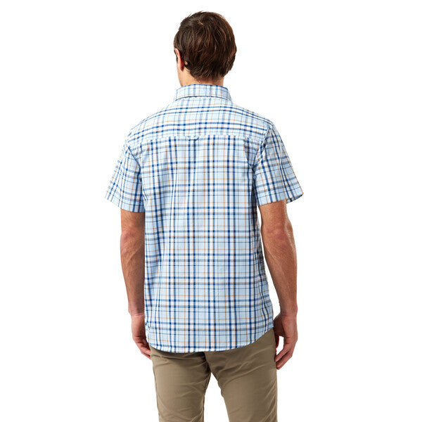 Craghoppers Vernon Short Sleeved Shirt Harbour Blue Check