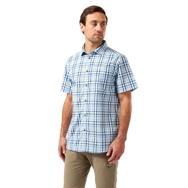 Craghoppers Vernon Short Sleeved Shirt Harbour Blue Check