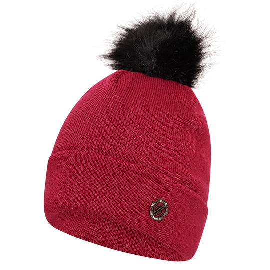 Dare 2b Women's Bejewel Faux Fur Bobble Hat Beetroot