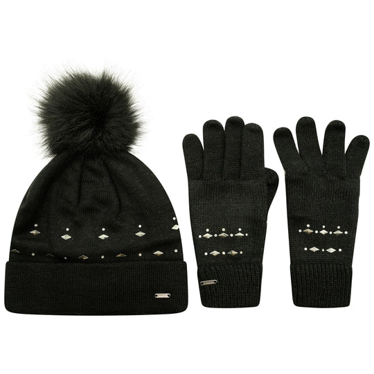 Dare 2b Women's Bejewel II Hat & Gloves Gift Set Black