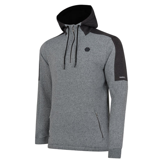 Dare 2b Men's Comply Half Zip Hooded Fleece Ash Charcoal Grey Marl RRP £60