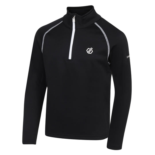 Dare 2b Kids's Consist Half Zip Midlayer Baselayer Black RRP £25