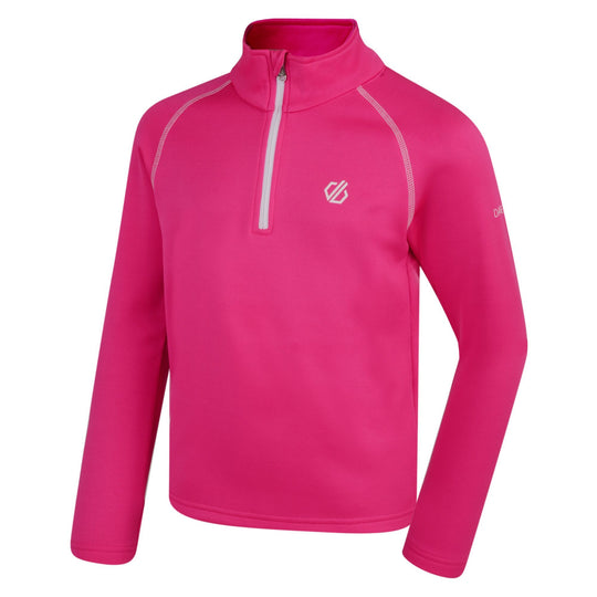 Dare 2b Girl's Consist  Half Zip Midlayer Baselayer Cyber Pink RRP £25