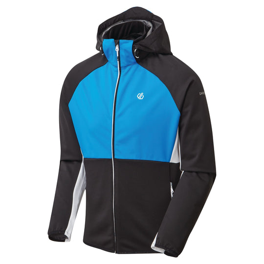Dare 2b Men's Endure Hooded Softshell Jacket Athletic Blue Black Windproof RRP £100
