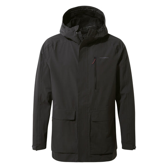 Craghoppers Men's Lorton Waterproof Breathable Jacket Black Pepper CMW780 RRP £115