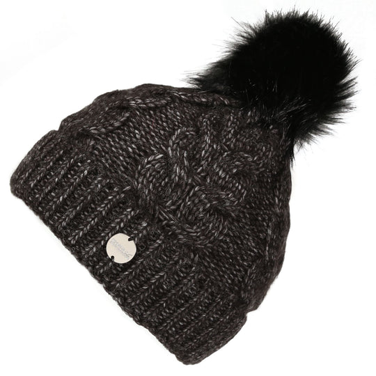 Regatta Women's Lovella III Chunky Knit Bobble Hat Black