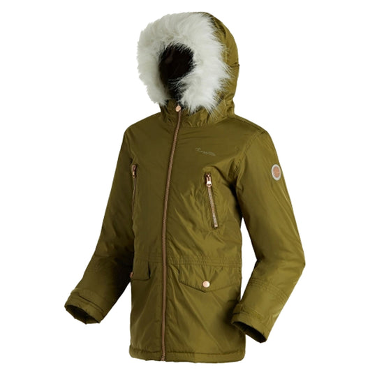 Regatta Girl's Pecola Parka Jacket Utility Green RKP188 RRP £60