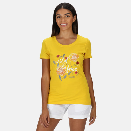 Regatta Women's Filandra IV T-Shirt Yellow Sulphur RRP £20