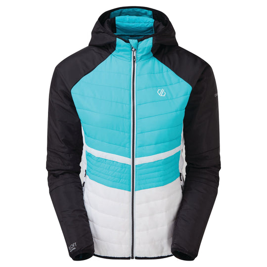 DARE2B SURMOUNT WOOL QUILTED JACKET, AZURE BLUE/BLACK